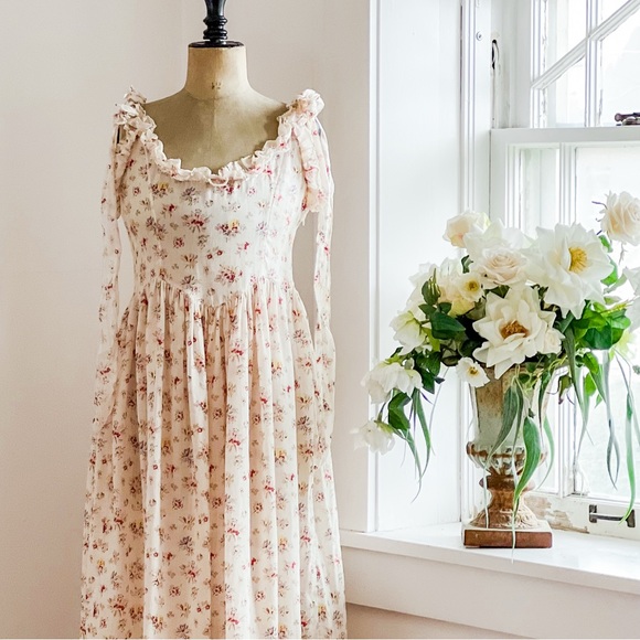 Ethereal Doen Ondine Dress Tuileries Blooms Size Large Cottagecore Dress - Picture 7 of 14